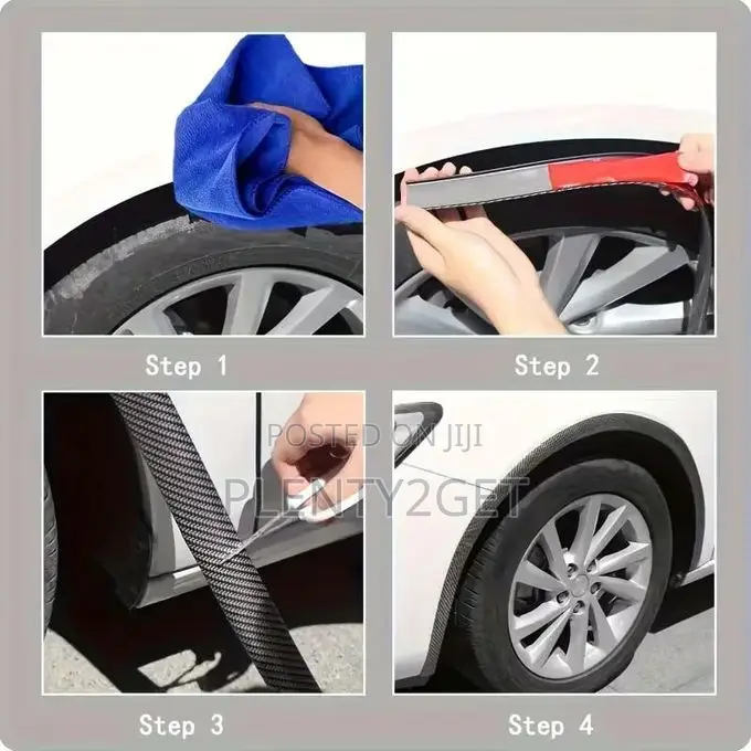 4 Sets of Car Wheel Arch Guards, Matte PVC Mud Flap Protectors, Self-A