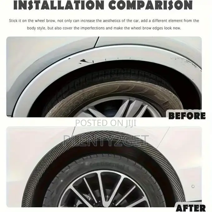 4 Sets of Car Wheel Arch Guards, Matte PVC Mud Flap Protectors, Self-A