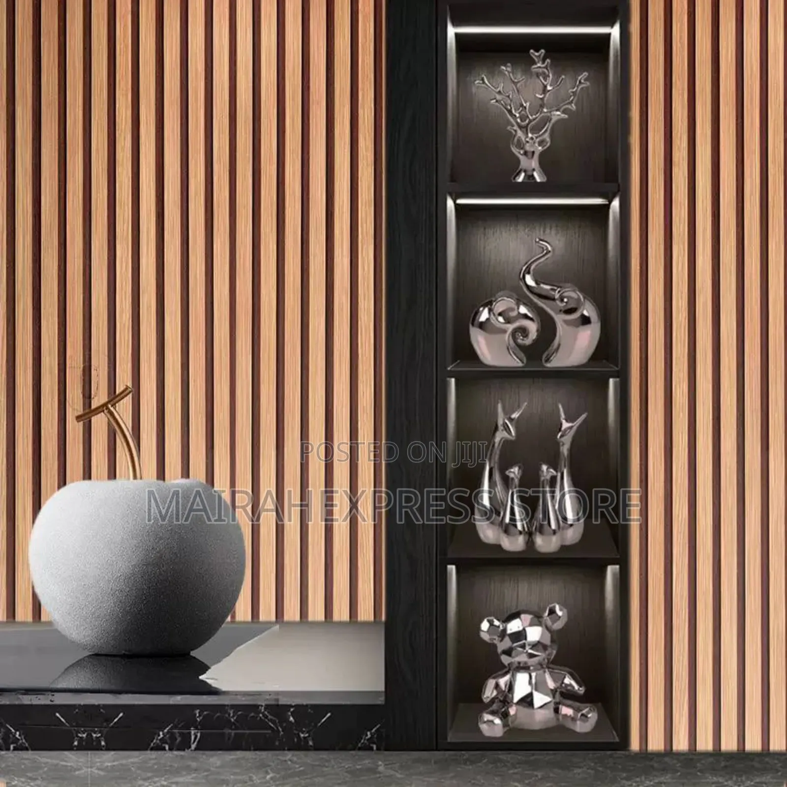 PVC Striped Waterproof Wallpaper (60cm by 10m) With a Grilled Pattern.