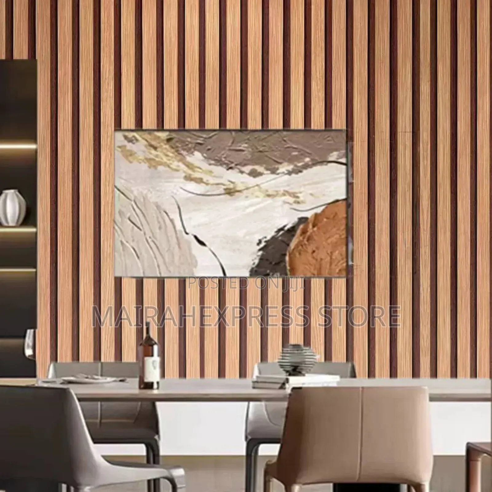 PVC Striped Waterproof Wallpaper (60cm by 10m) With a Grilled Pattern.