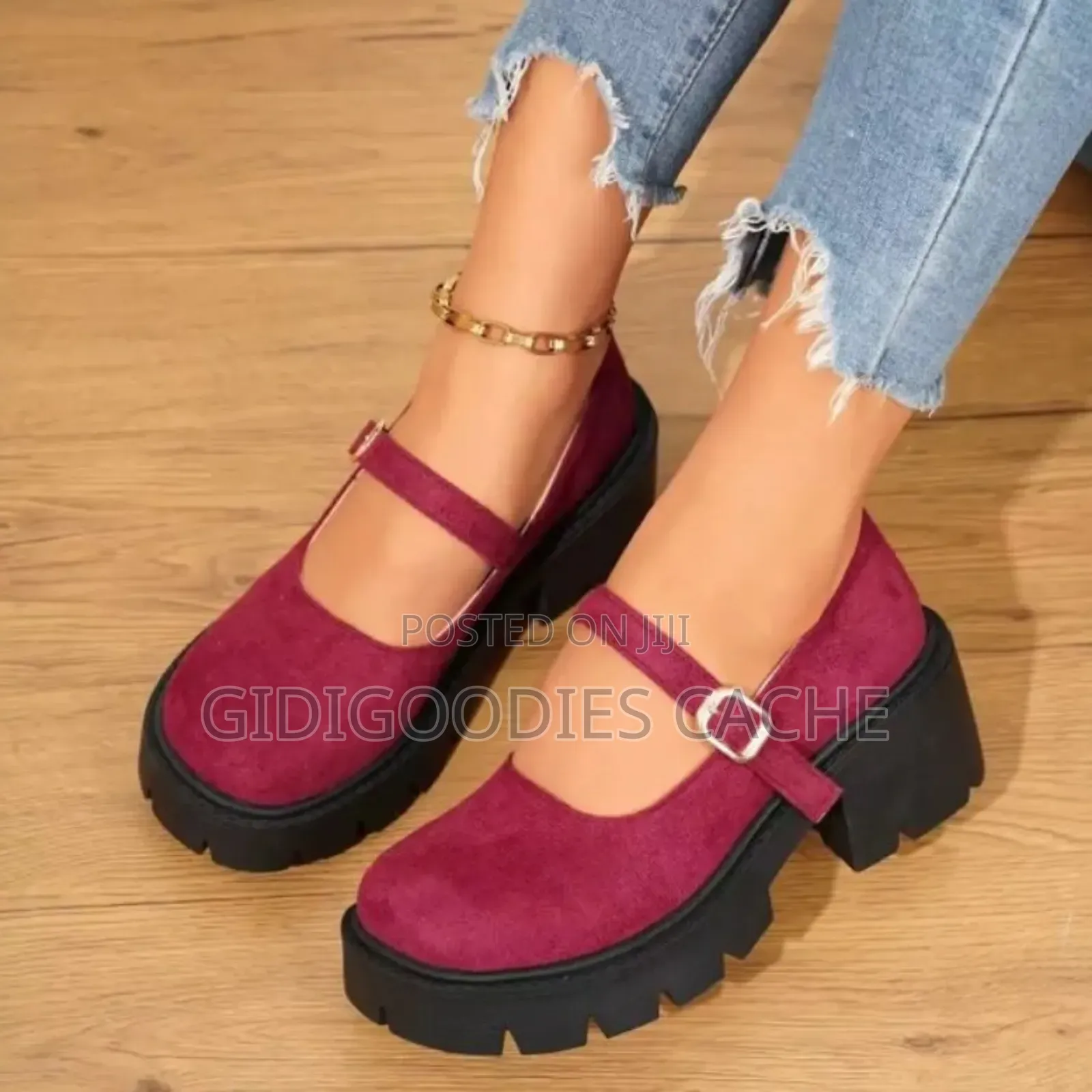 Mary Jane Women's Platform Shoes In Black And Pink Size 37-43