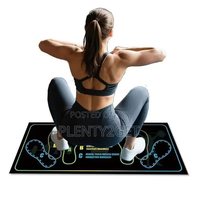 Durable Squat Mat, Home Fitness Yoga Exercise Mat - Black With White T