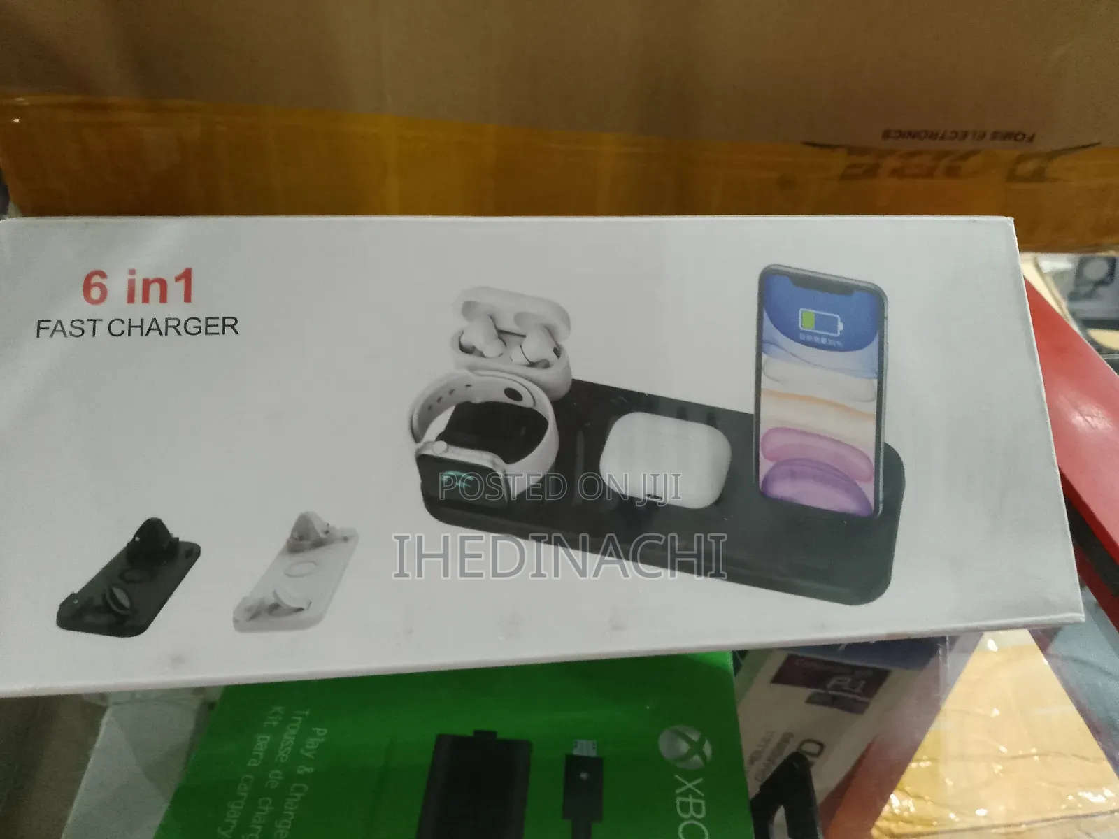 6 in 1 Rotable Charger Dock iPhone/ Micro/USB Type - C Phone