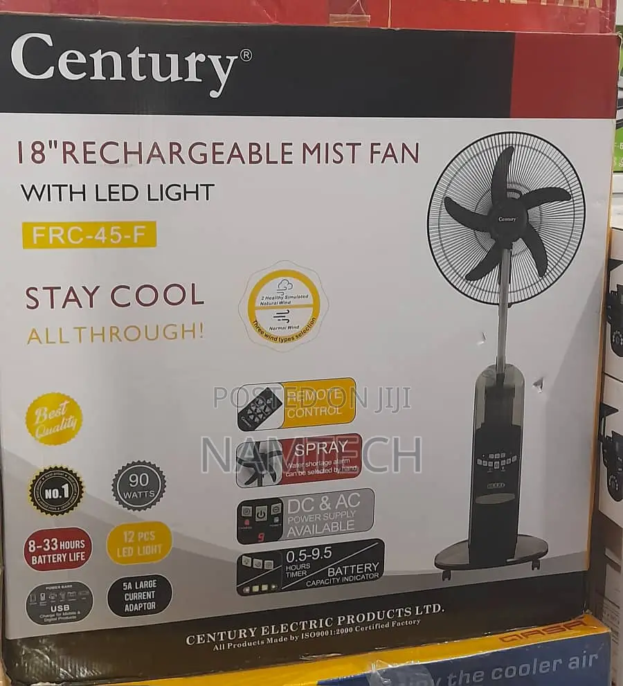 Century 18'' Mist Rechargeable Fan FRC-45-F