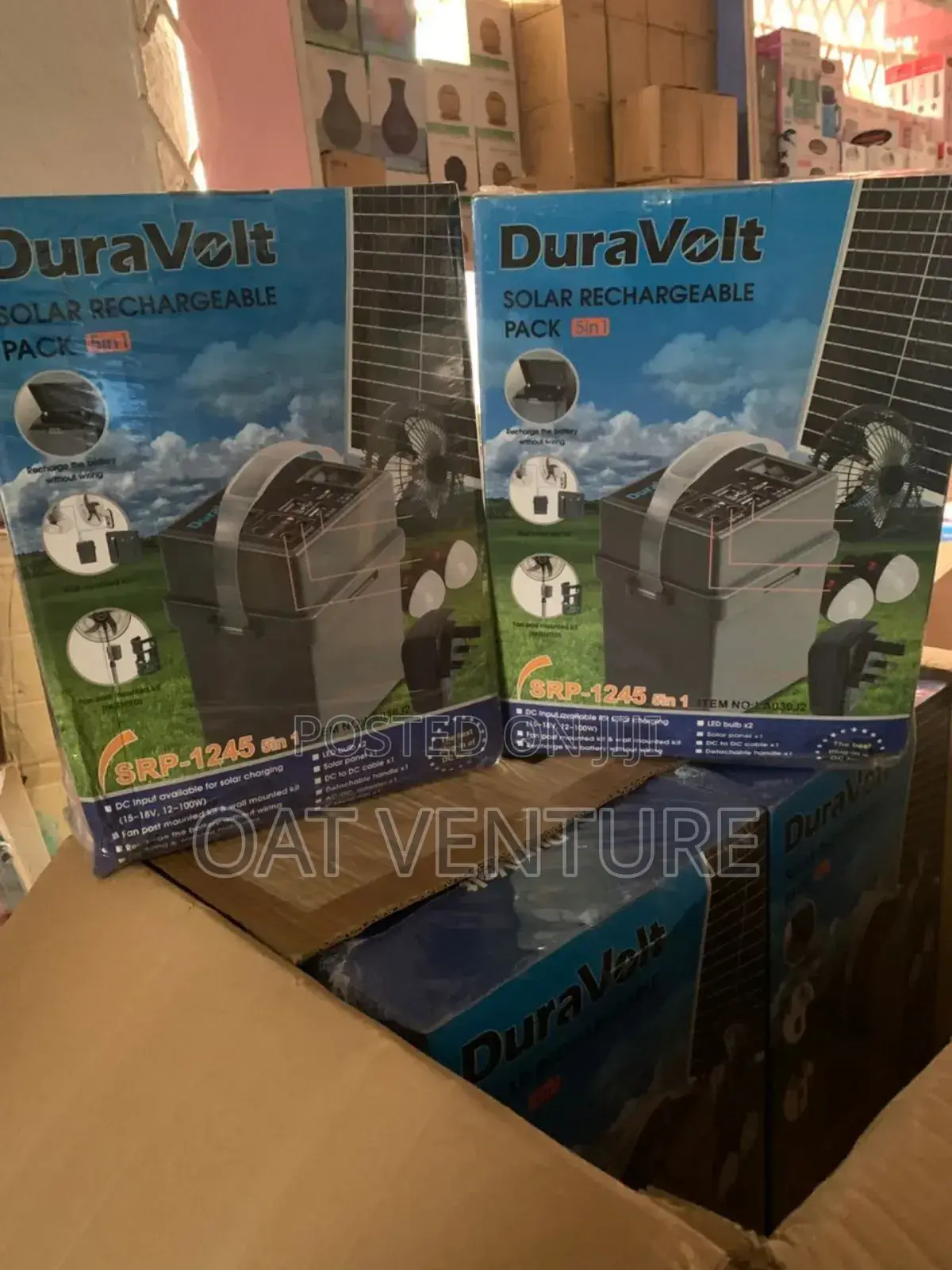 Duravolt Solar Rechargeable Power Pack (Srp-1245)- 5-in-1 Complete Set