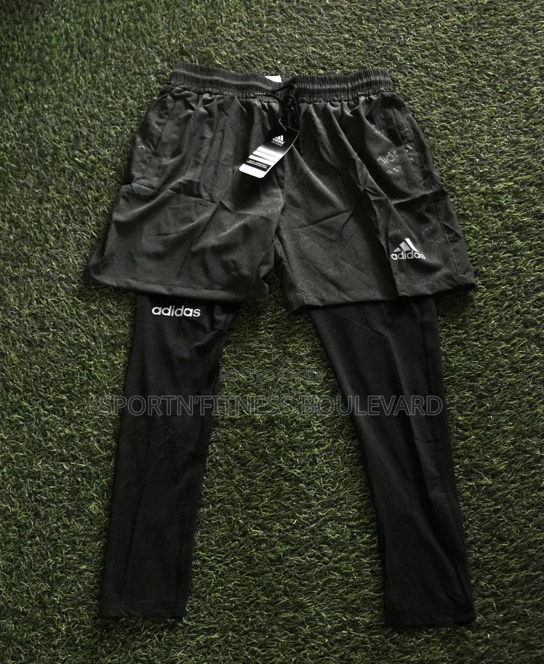 Adidas Gym Shorts With Long Inner Tights