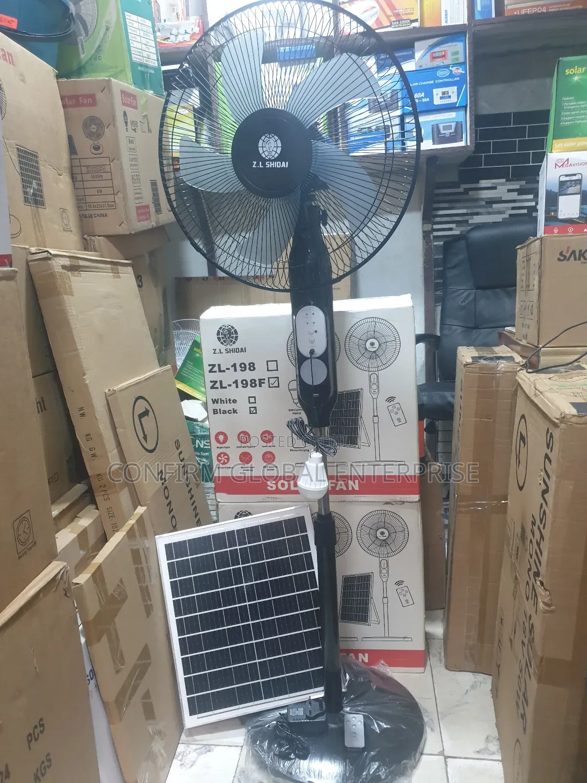 Original Zl Solar Ac / Dc Rechargeable Solar Fan