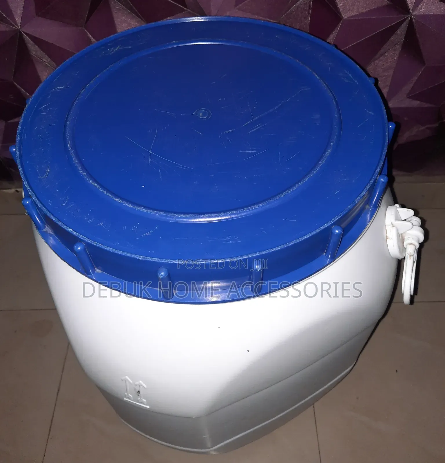 White 50 Litres Drum With Inner Cover