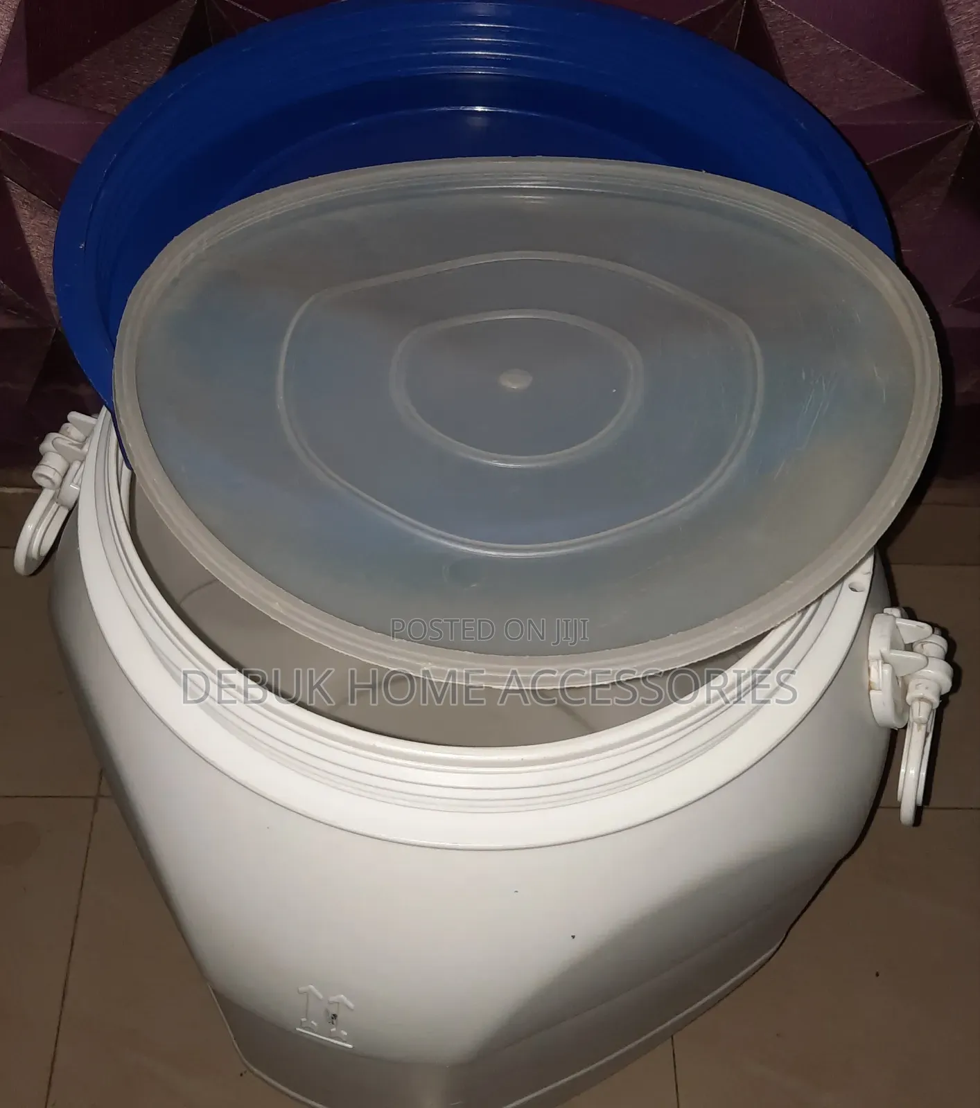 White 50 Litres Drum With Inner Cover