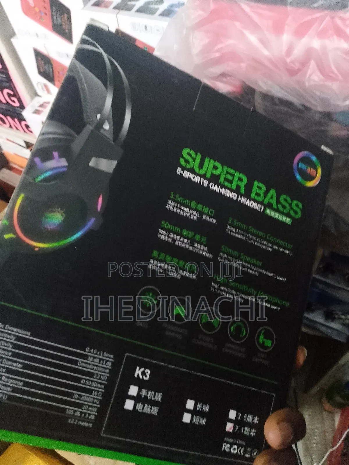 Super Bass Gaming Headset With RGB Light