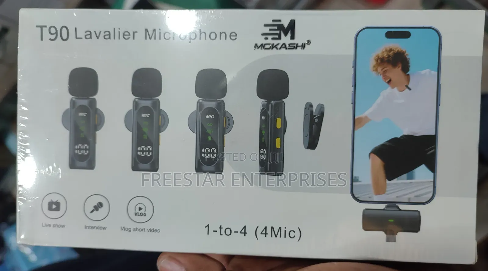 T90 Lavaliar Microphone. T90 Wireless 4 in 1 Mic.