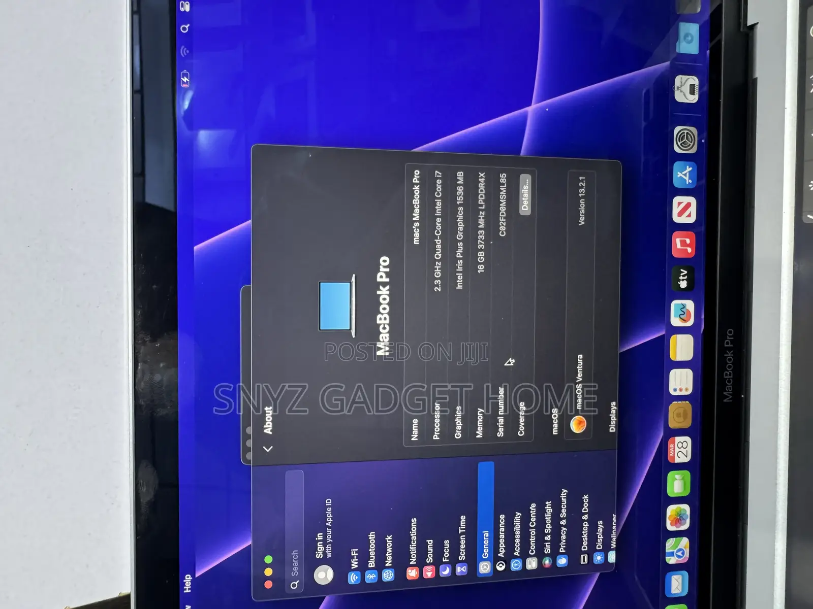 Laptop Apple MacBook Pro 2020 16GB Intel Core I7 SSD 500GB