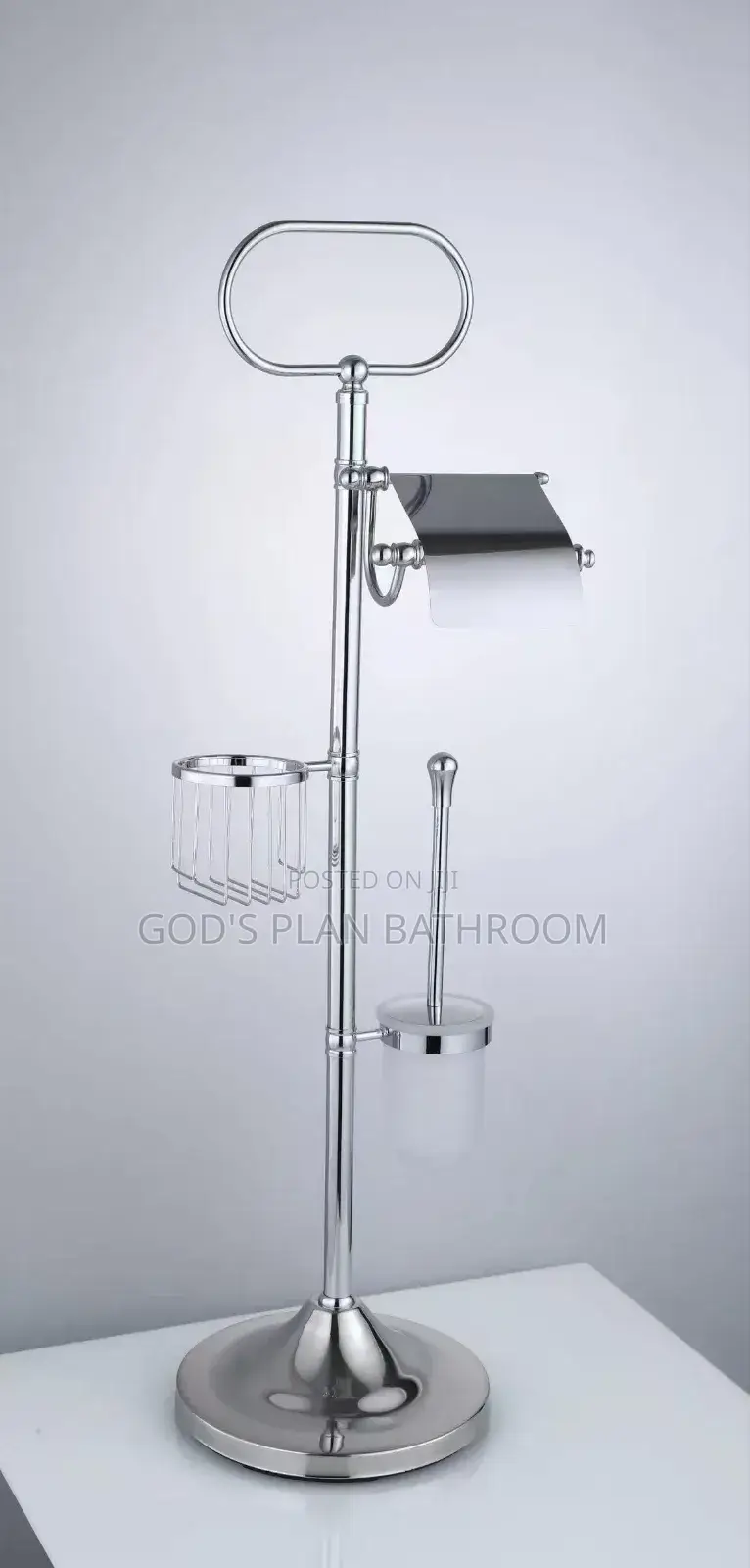 Square Floor Standing Brush With Tissue Pepper Holder