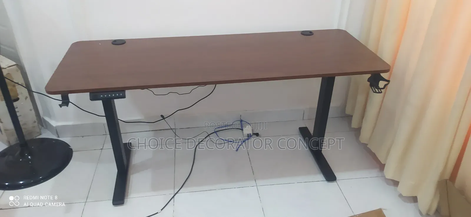 Electric Adjustable Standing Desk – Brown
