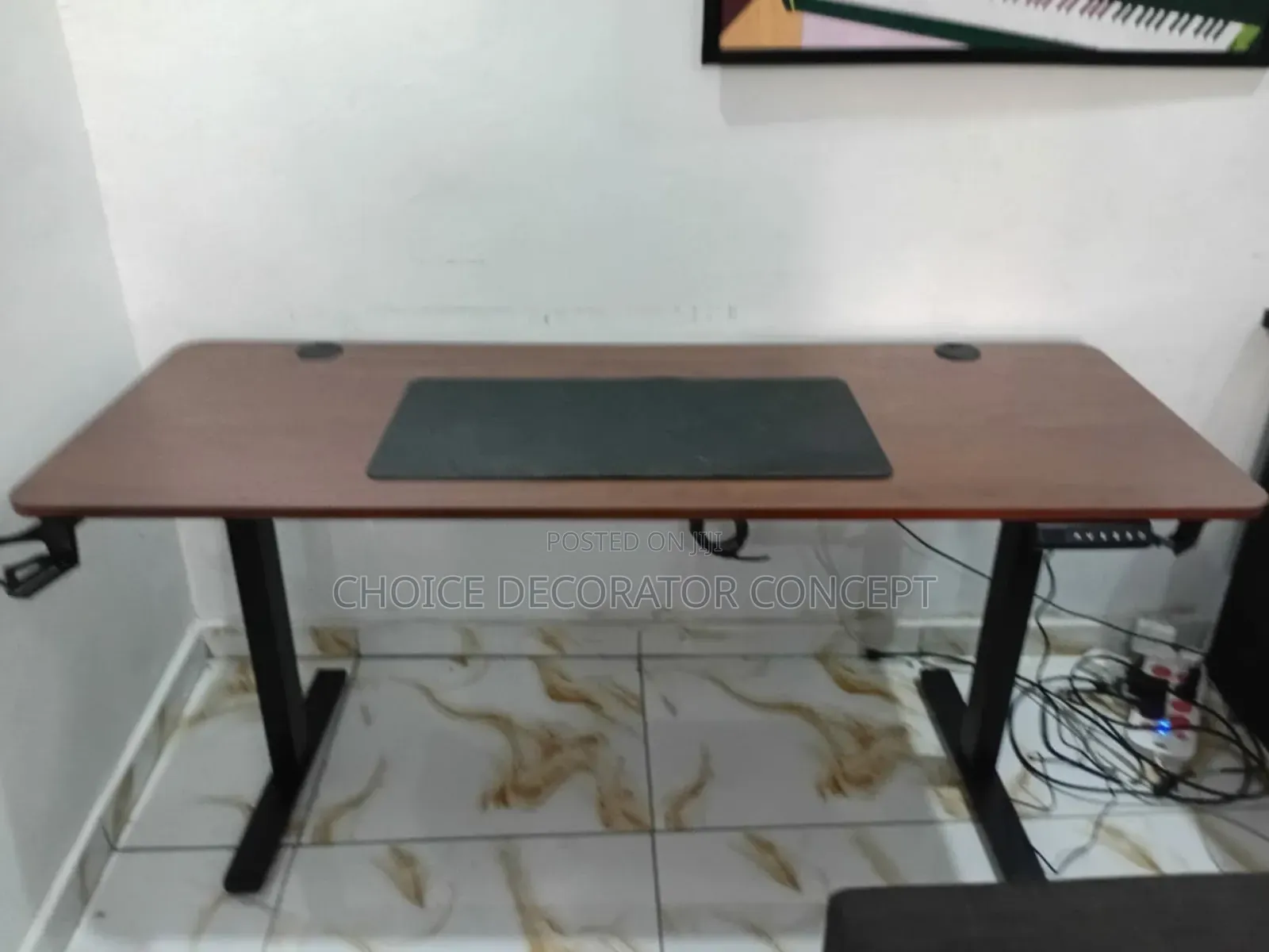 Electric Adjustable Standing Desk – Walnut Finish