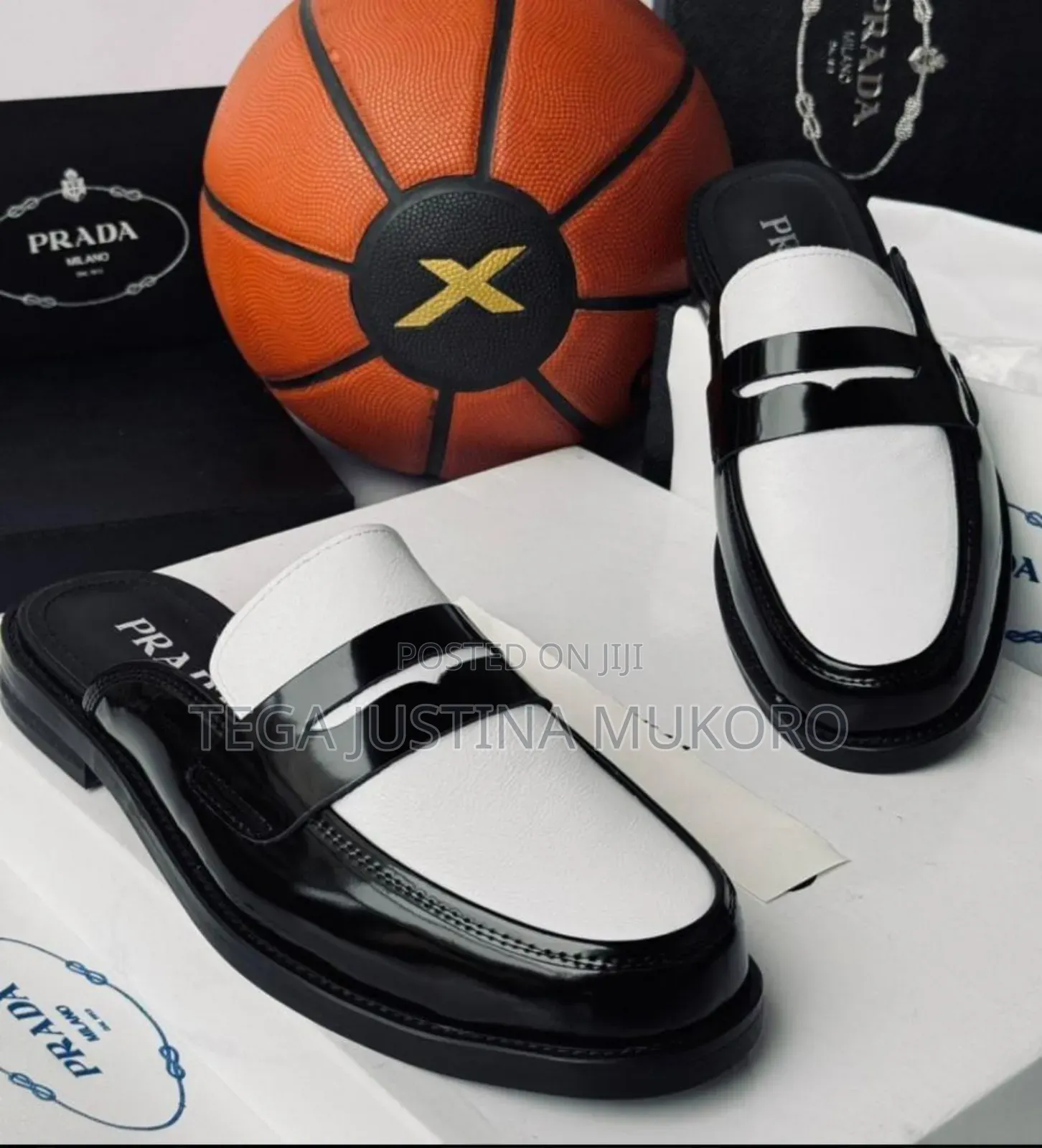 High Quality Prada Men's Glossy Leather Half Shoe