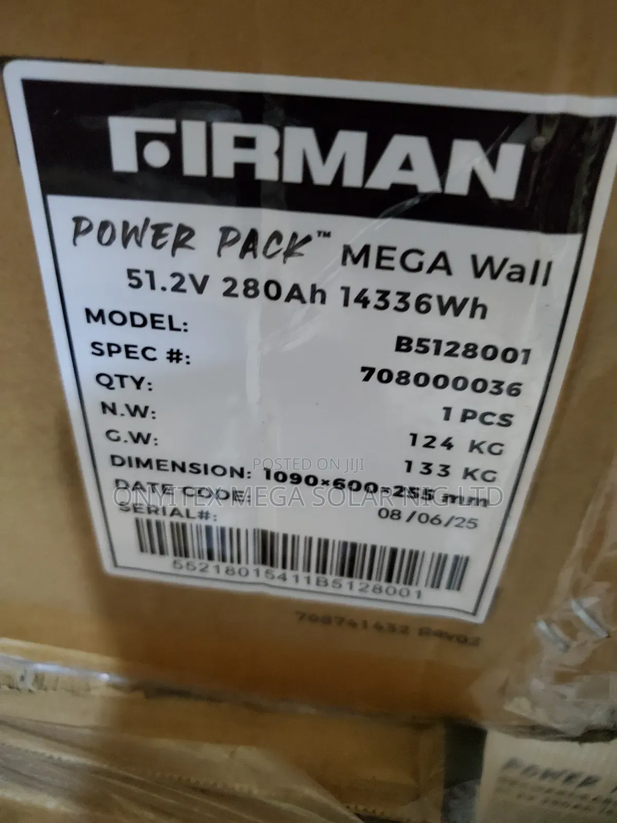 Firman Lithium Ion Battery 15kwh 51.2v With Warranty