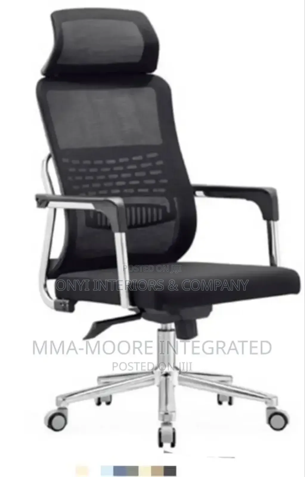 Executive Mesh Office Chair - White Back Black Front