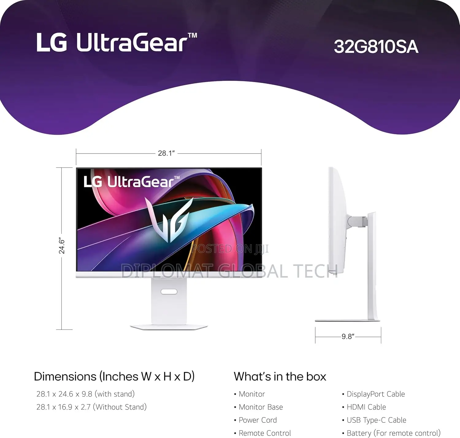 Lg 32g810sa-W 32-Inch Ultragear Uhd Ips Gaming Monitor