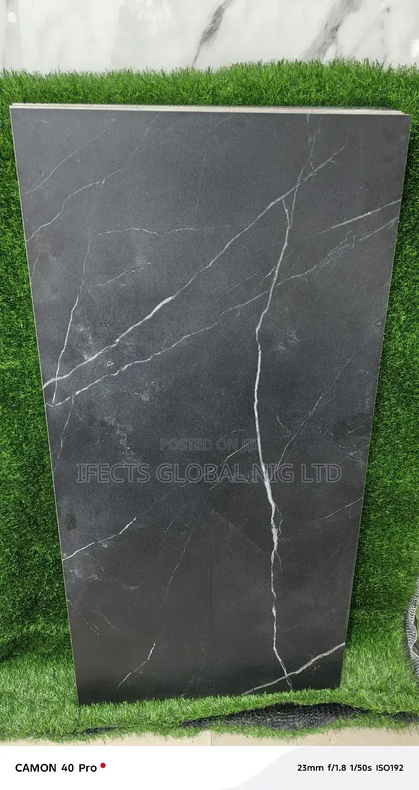 60*120 Black Floor Tiles Matt With White Stripe