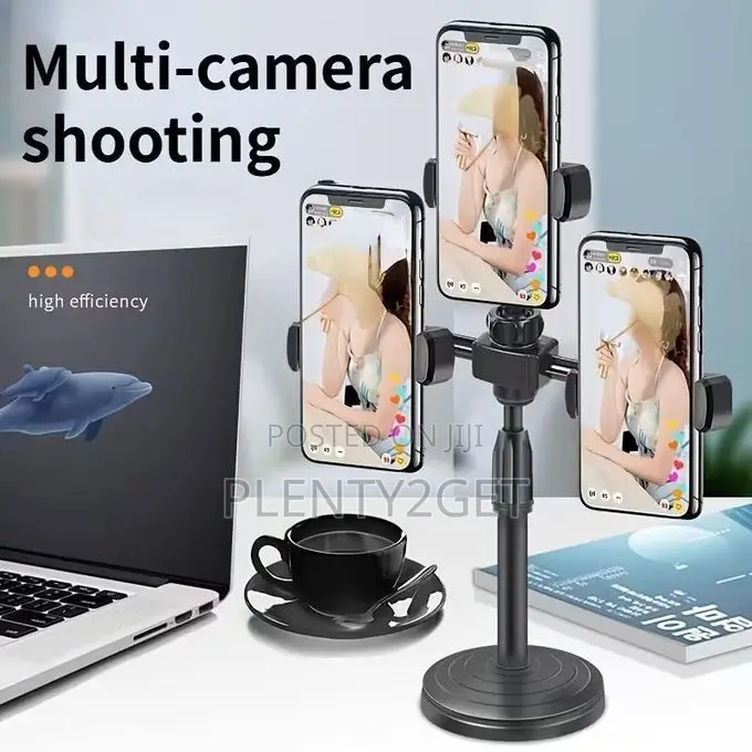 Multi - Functional Desktop Phone Stand for Live - Streaming. Supports