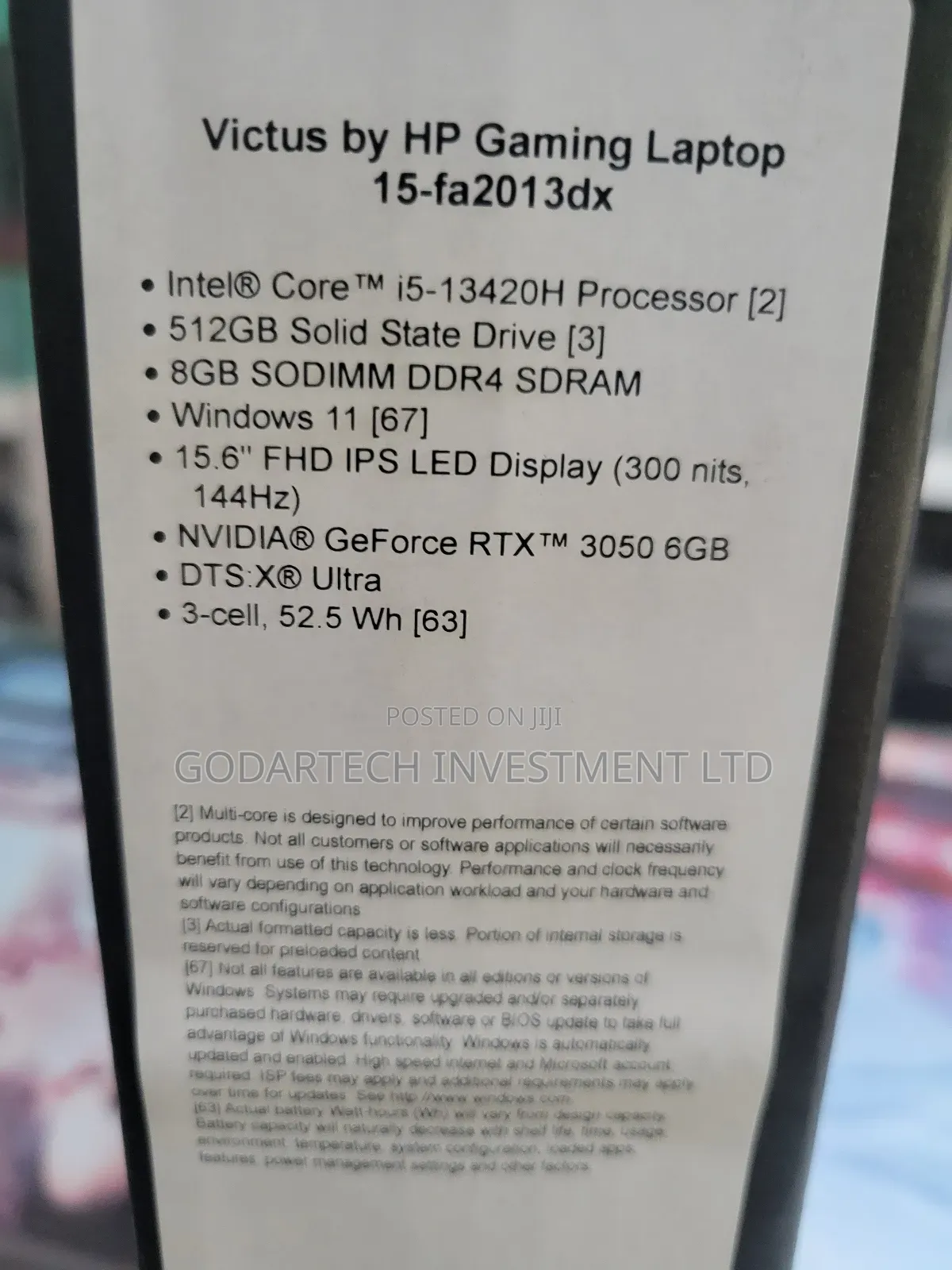 New Laptop HP Victus 15 8GB Intel Core i5 SSD 512GB