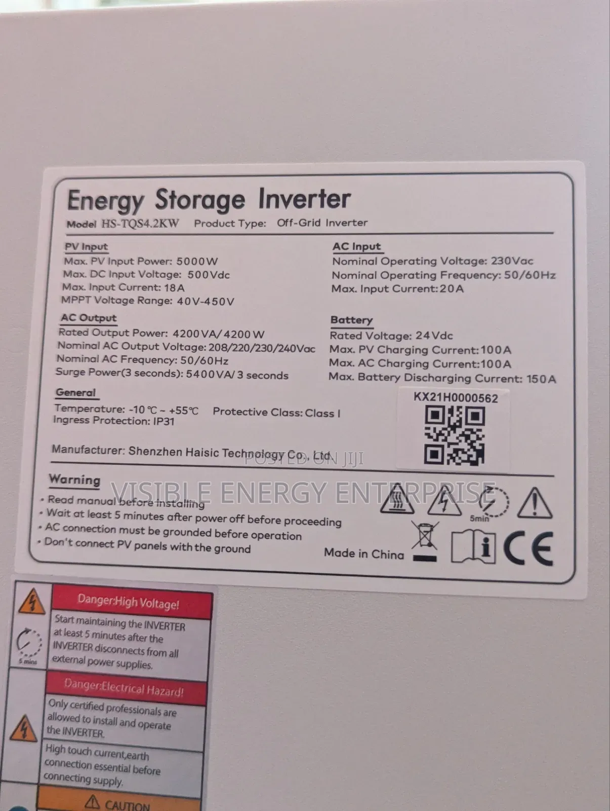 Haisic 8kwh+4.2kva All-in-One Stackable Solar System