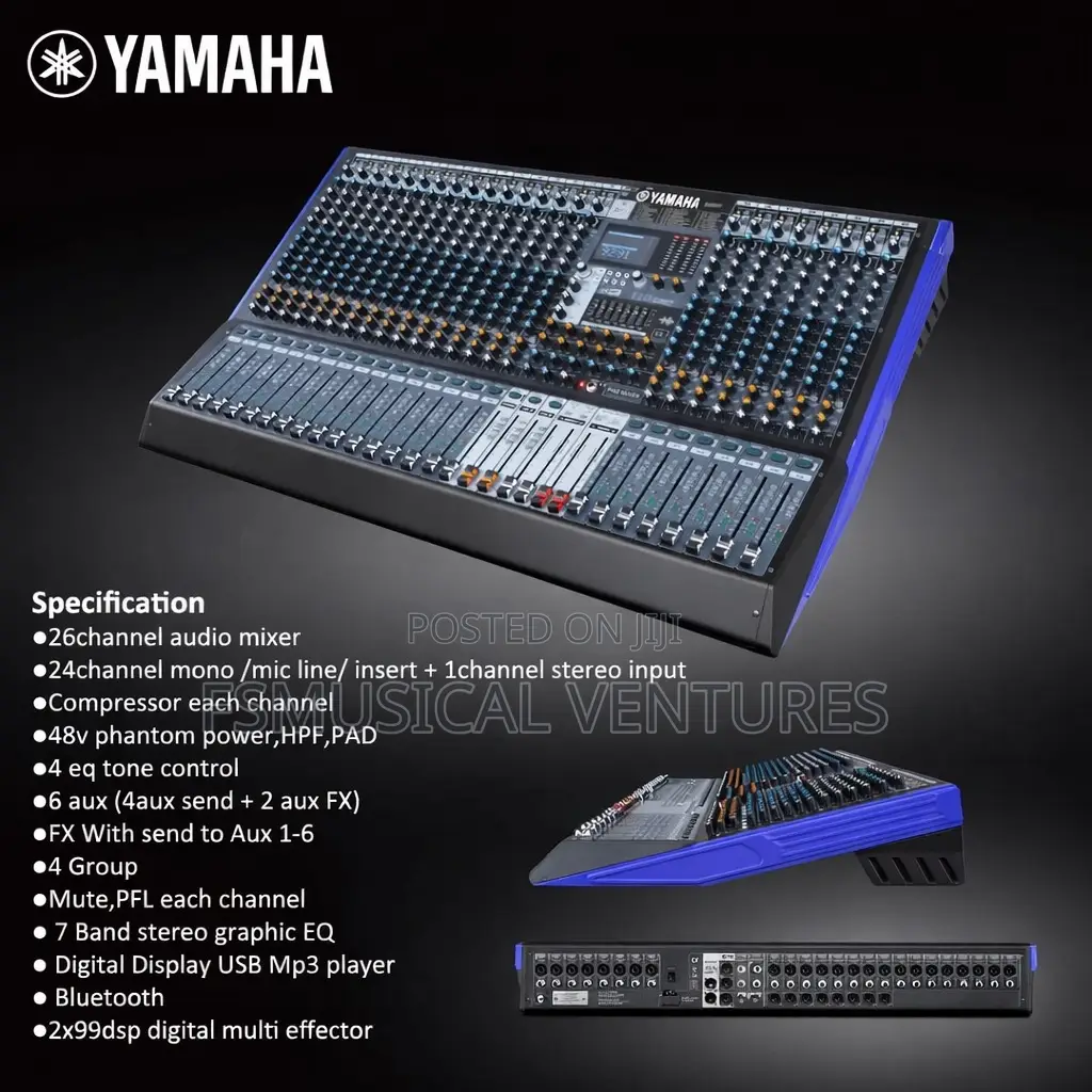 Yamaha 26 Channels Professional Audio Mixer 8 Auxiliary and 4 Group