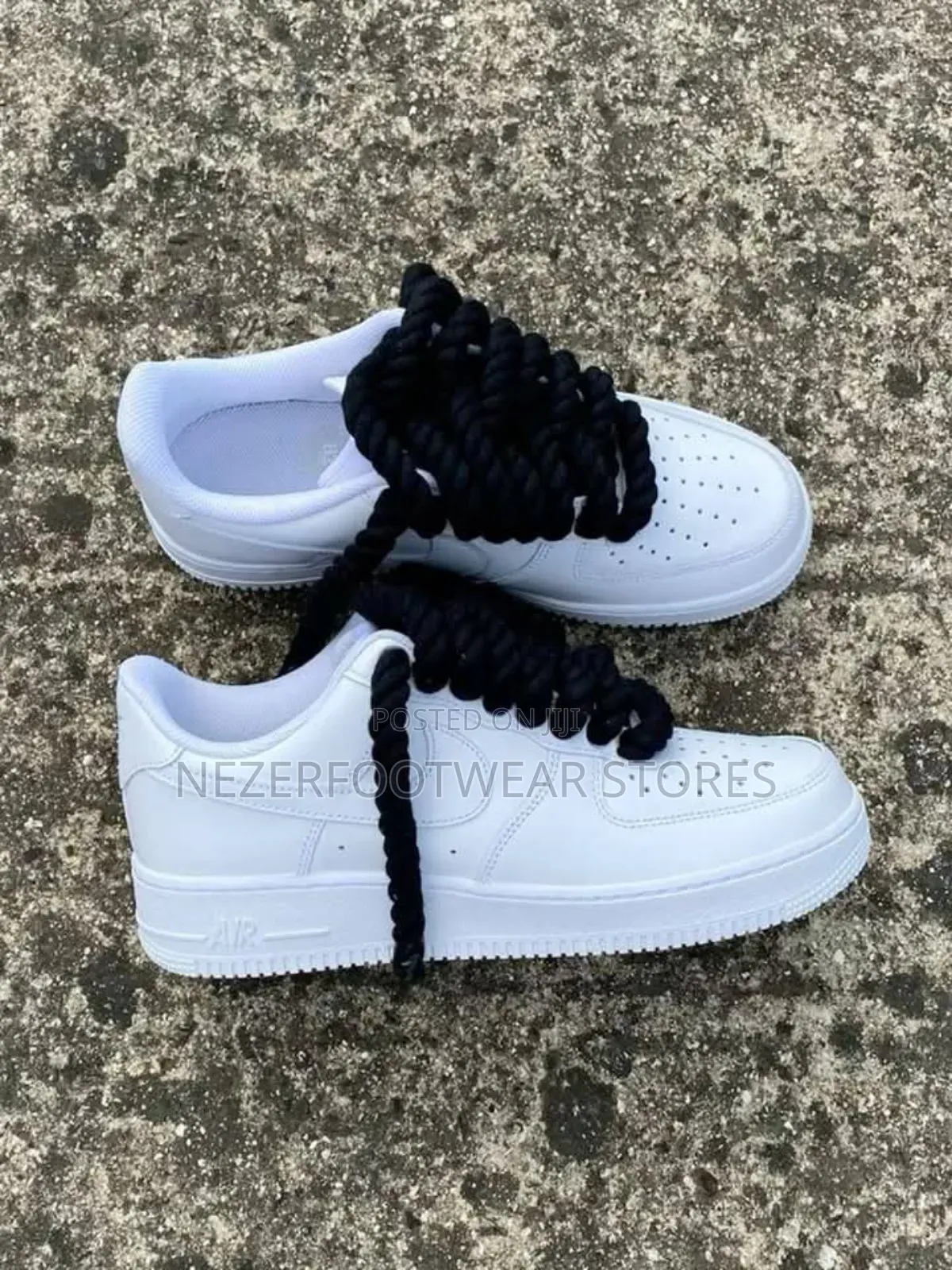 Latest Chunky Lace Nike Sneakers. (Black White)