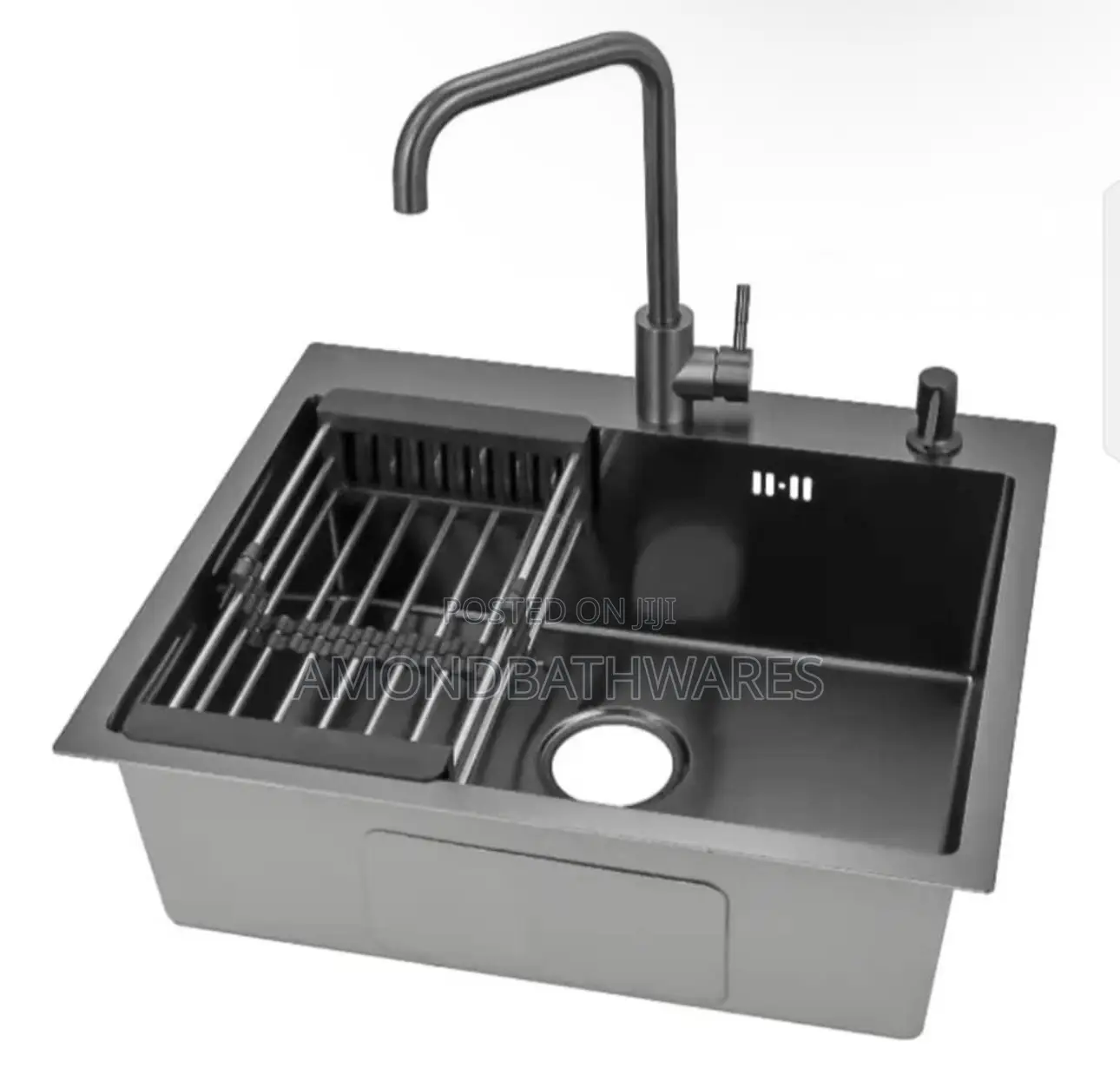 Matt Black Kitchen Sink With Faucet
