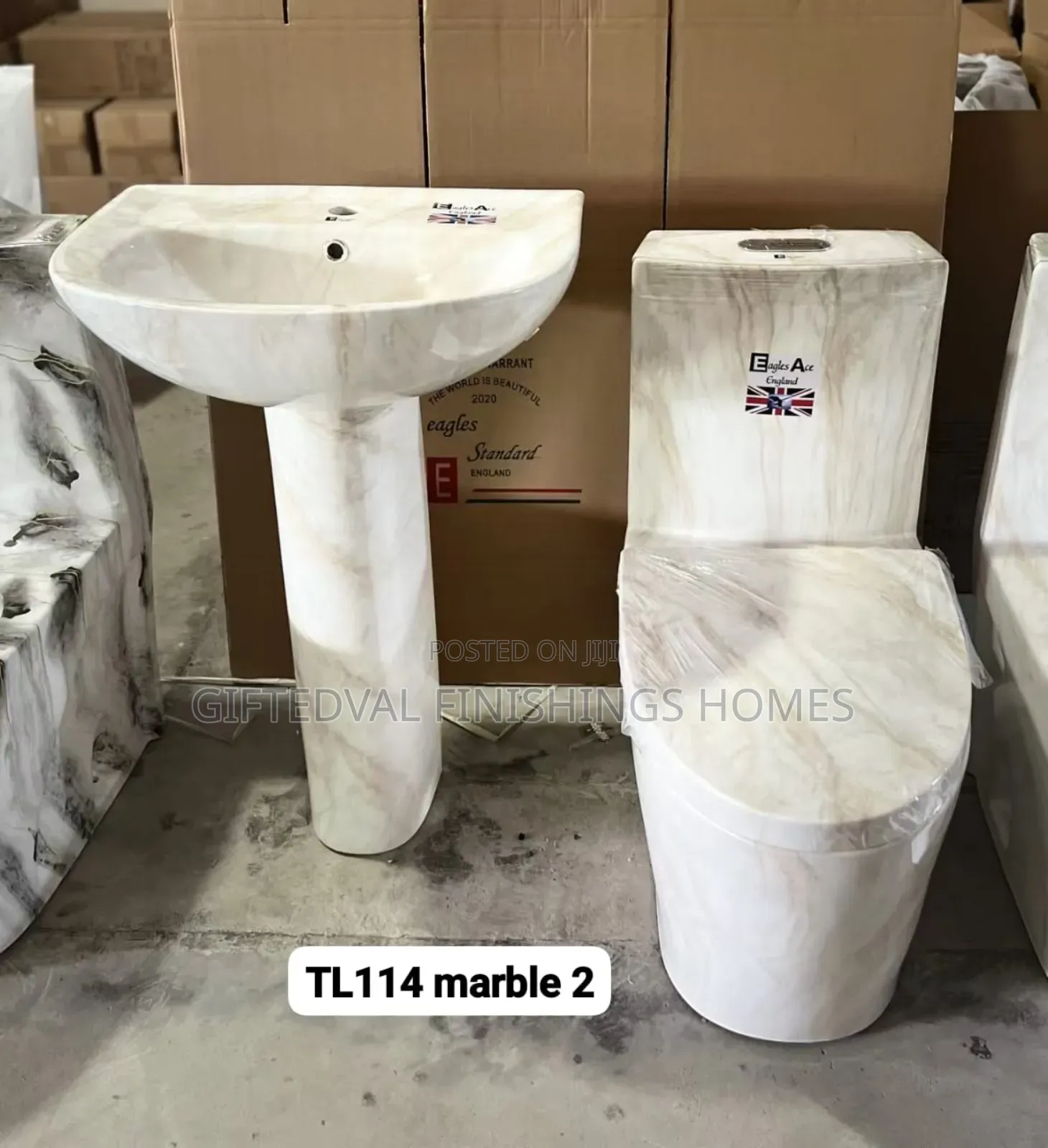 High-Quality Black Marble Water Closet Set