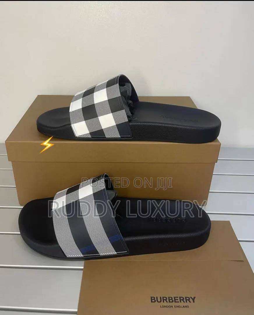 Top Quality Burberry Check Slide Slippers | Unisex Designer Slides