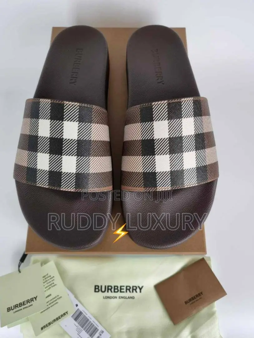 Top Quality Burberry Check Slide Slippers | Unisex Designer Slides
