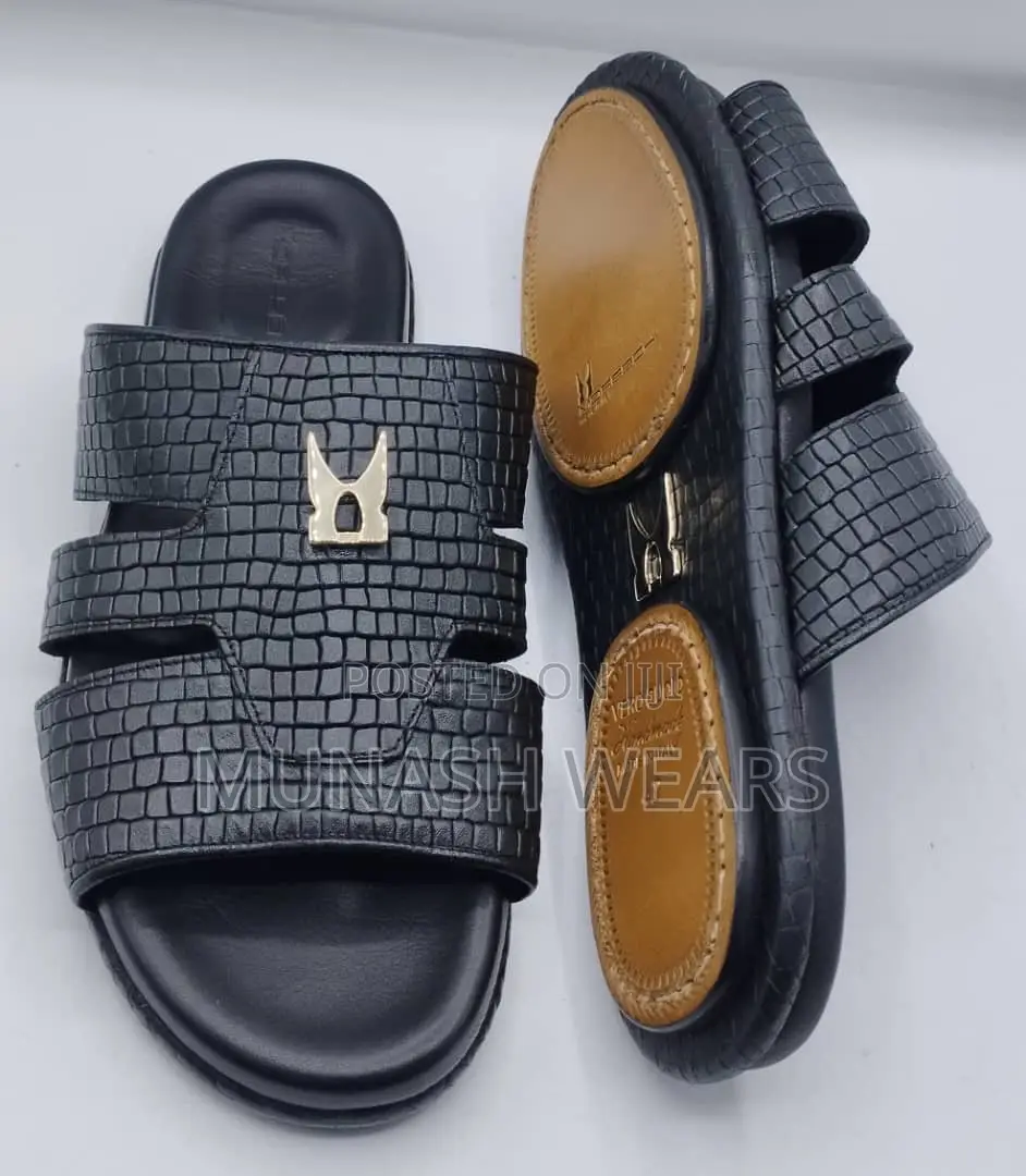 Italian Moreschi Leather Skin Slipers 40-47 Available
