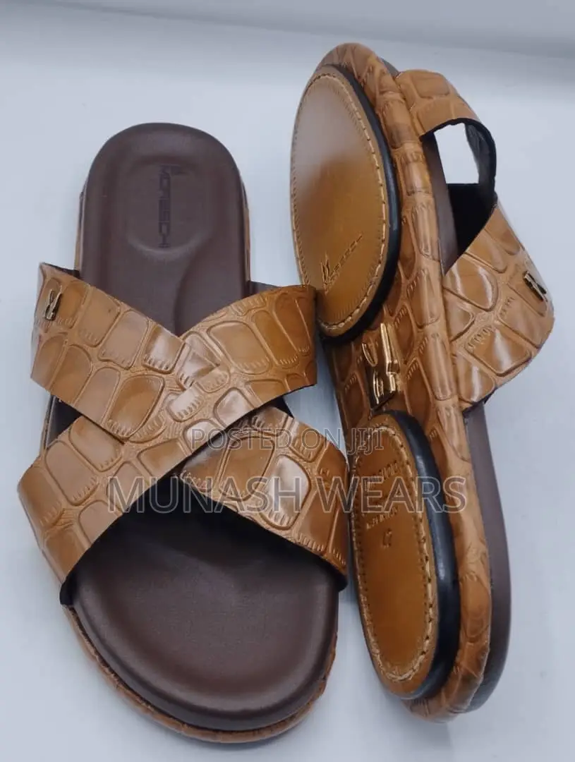Italian Moreschi Leather Skin Slipers 40-47 Available