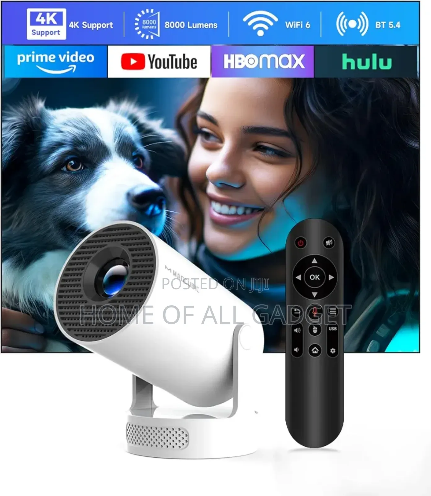 Smart Android Projector Hy300 Promax. Rechargeable Battery. Outdoor.