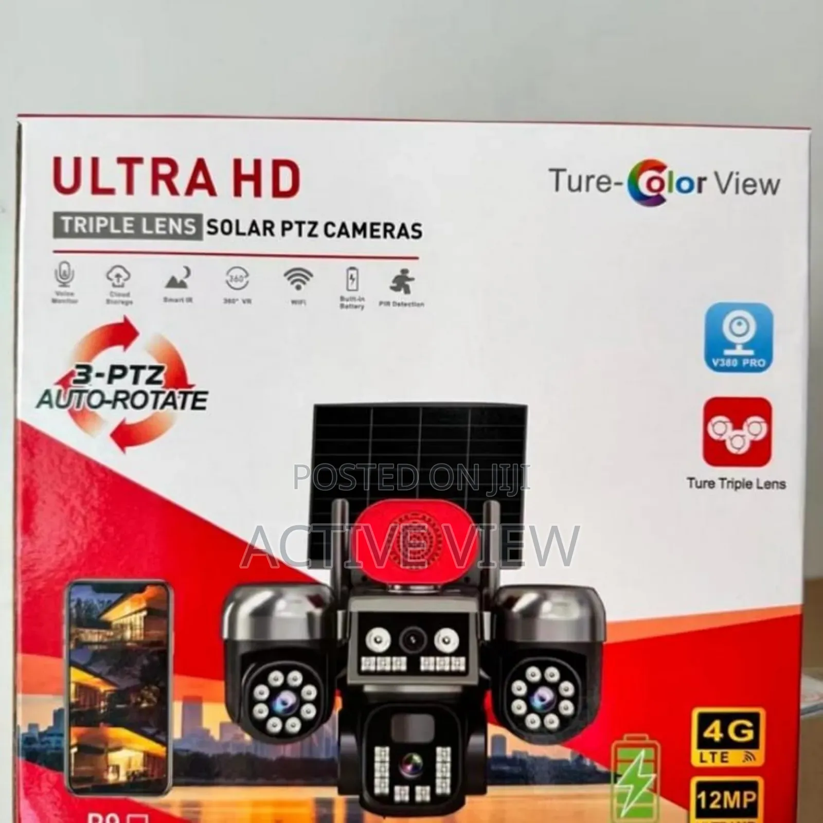 PTZ 4g 3lens CCTV Solar Camera