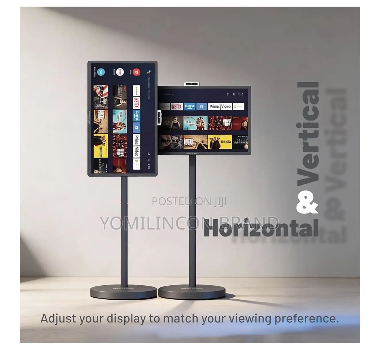 Powerology 32 Inch Portable Smart Monitor, FHD 60hz