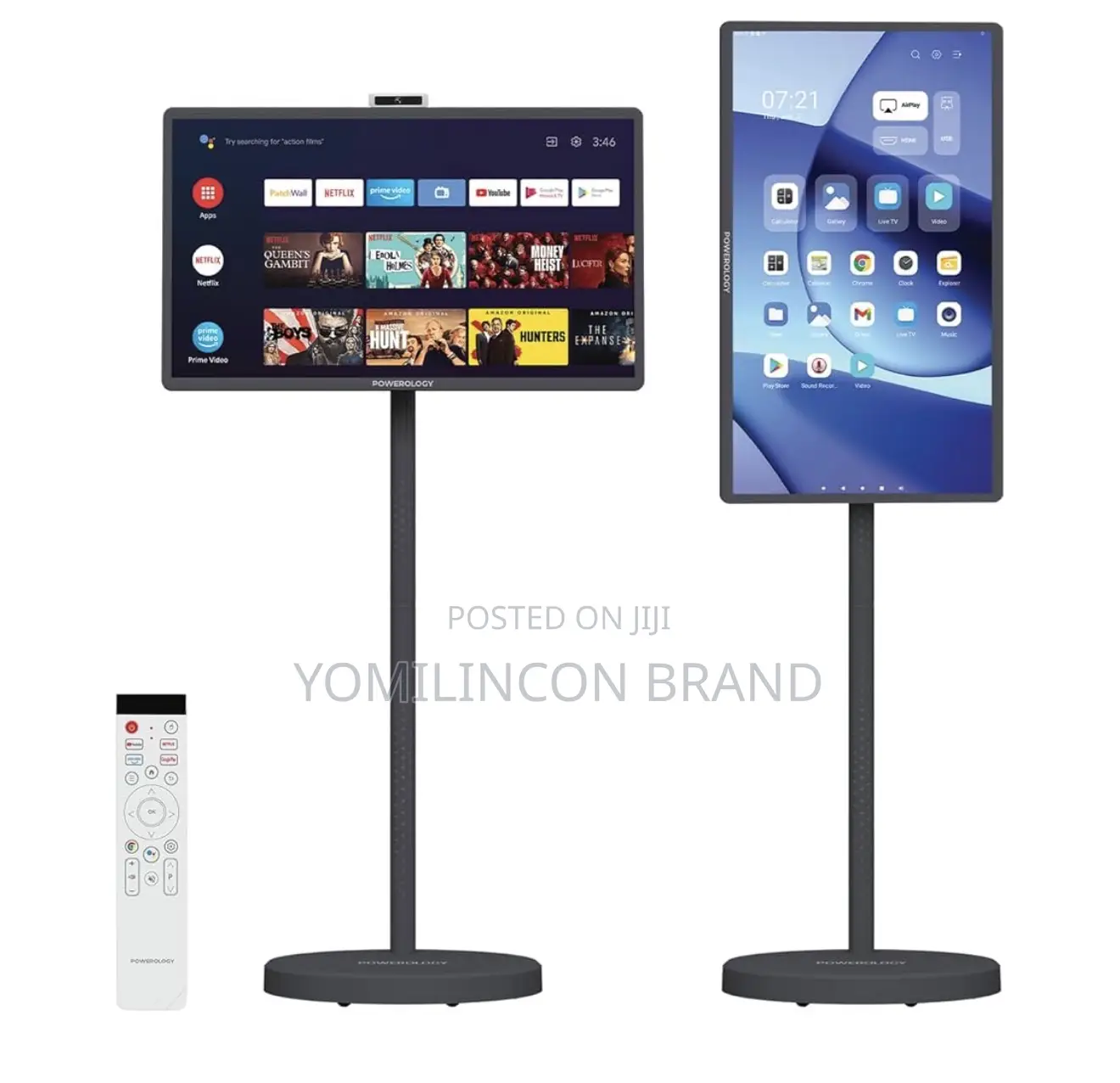 Powerology 32 Inch Portable Smart Monitor, FHD 60hz