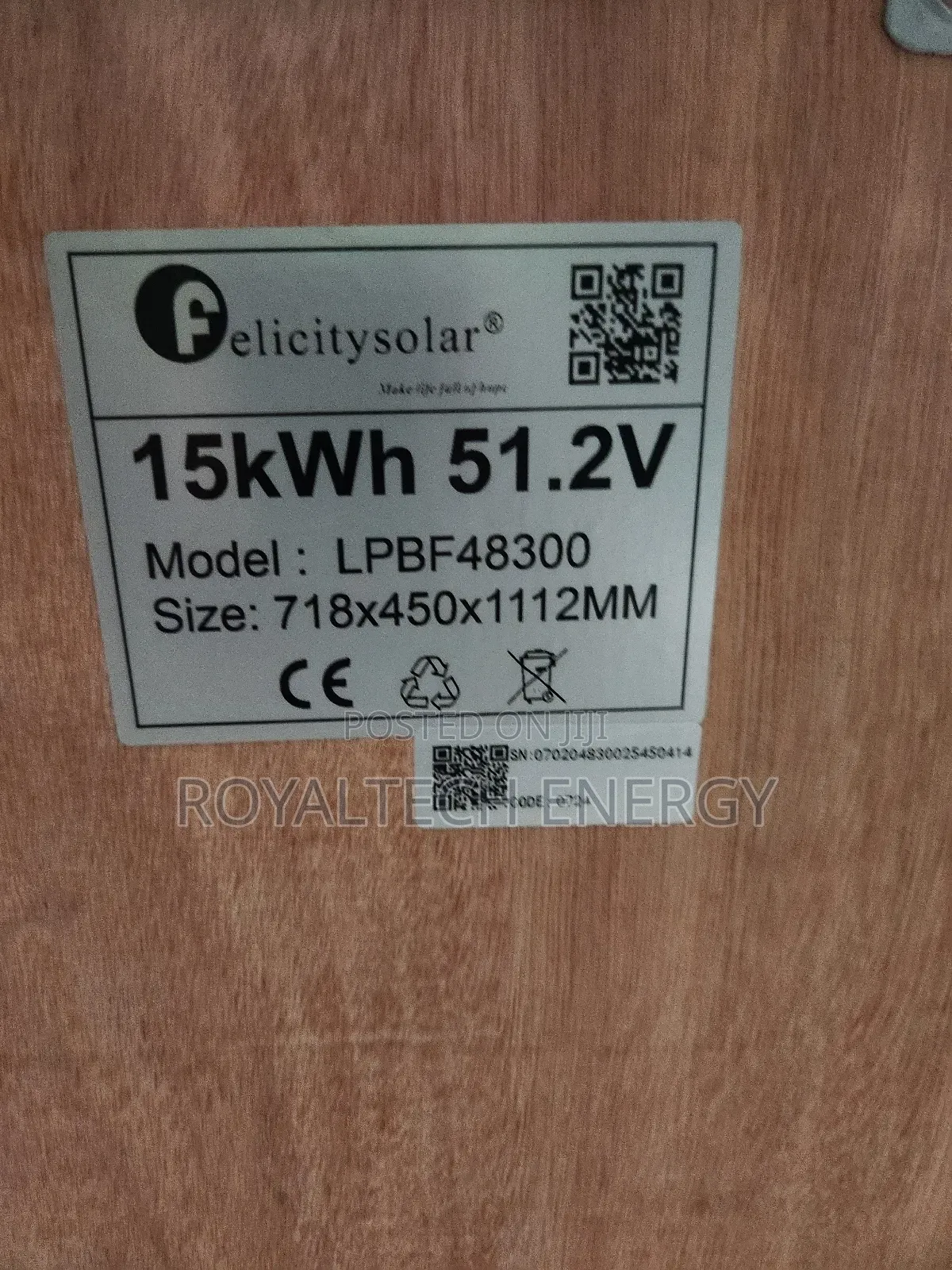 15kwh 51.2v Felicity Lithium Phosphate Batteries