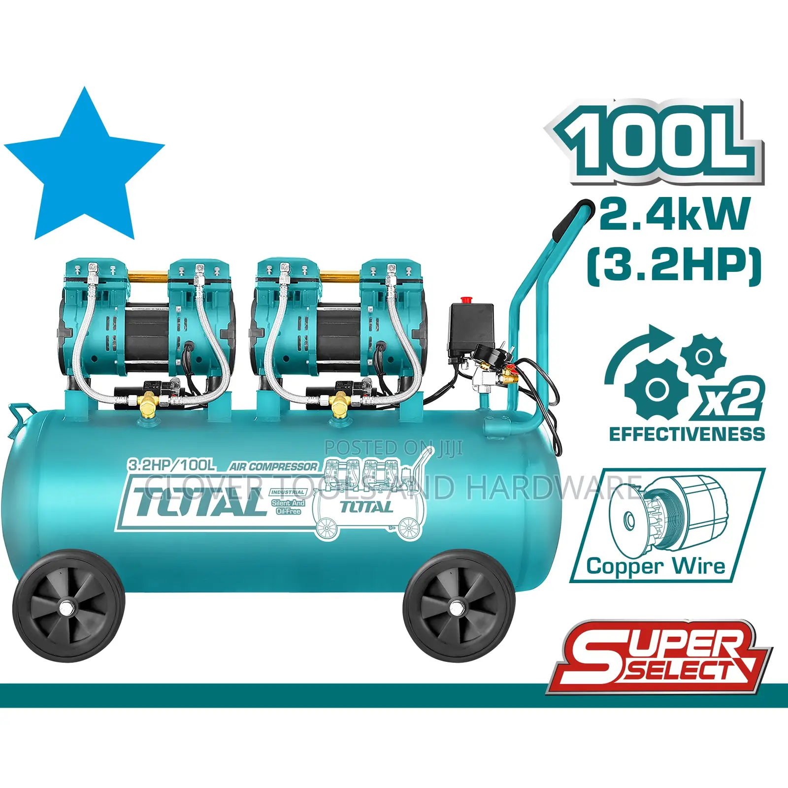 Total 100l Air Compressor, Tcs.