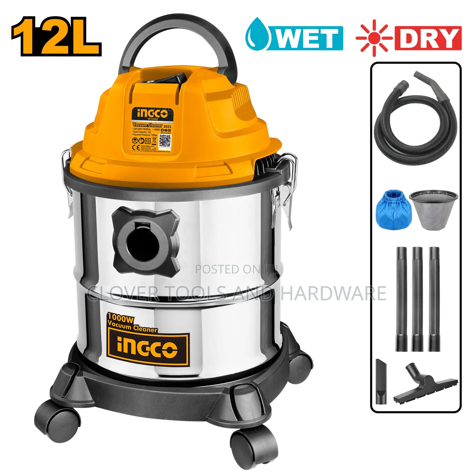 Ingco 12l Wet Dry Vacuum Cleaner Vc12202