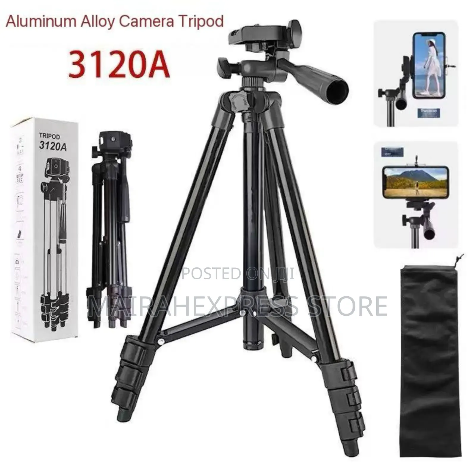 3120a Adjustable Height Portable Camera/Phone Tripod Stand Holder