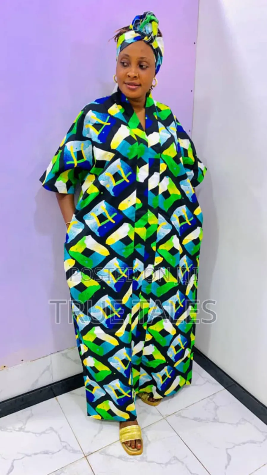 Comfortable Readymade Ankara Boubou/Abaya Free Size Gown