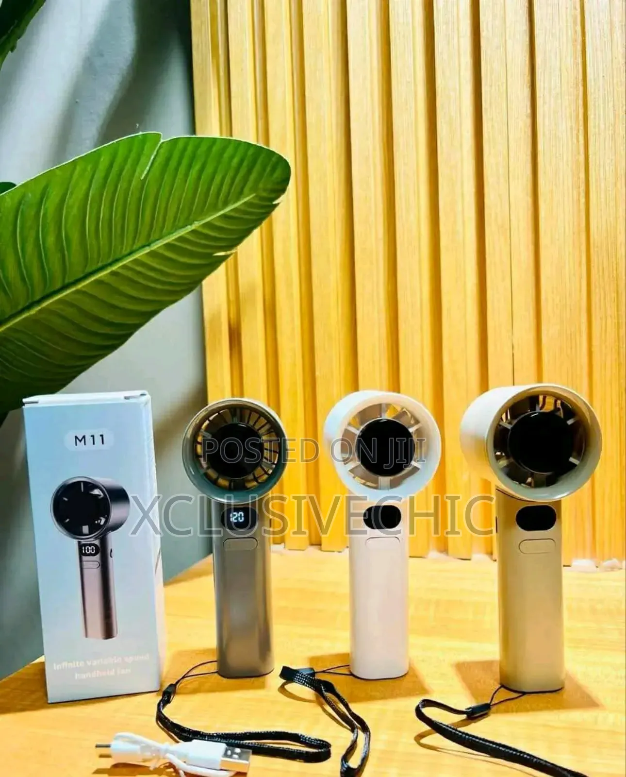 M11 Mini Digital Rechargeable Hand Fan