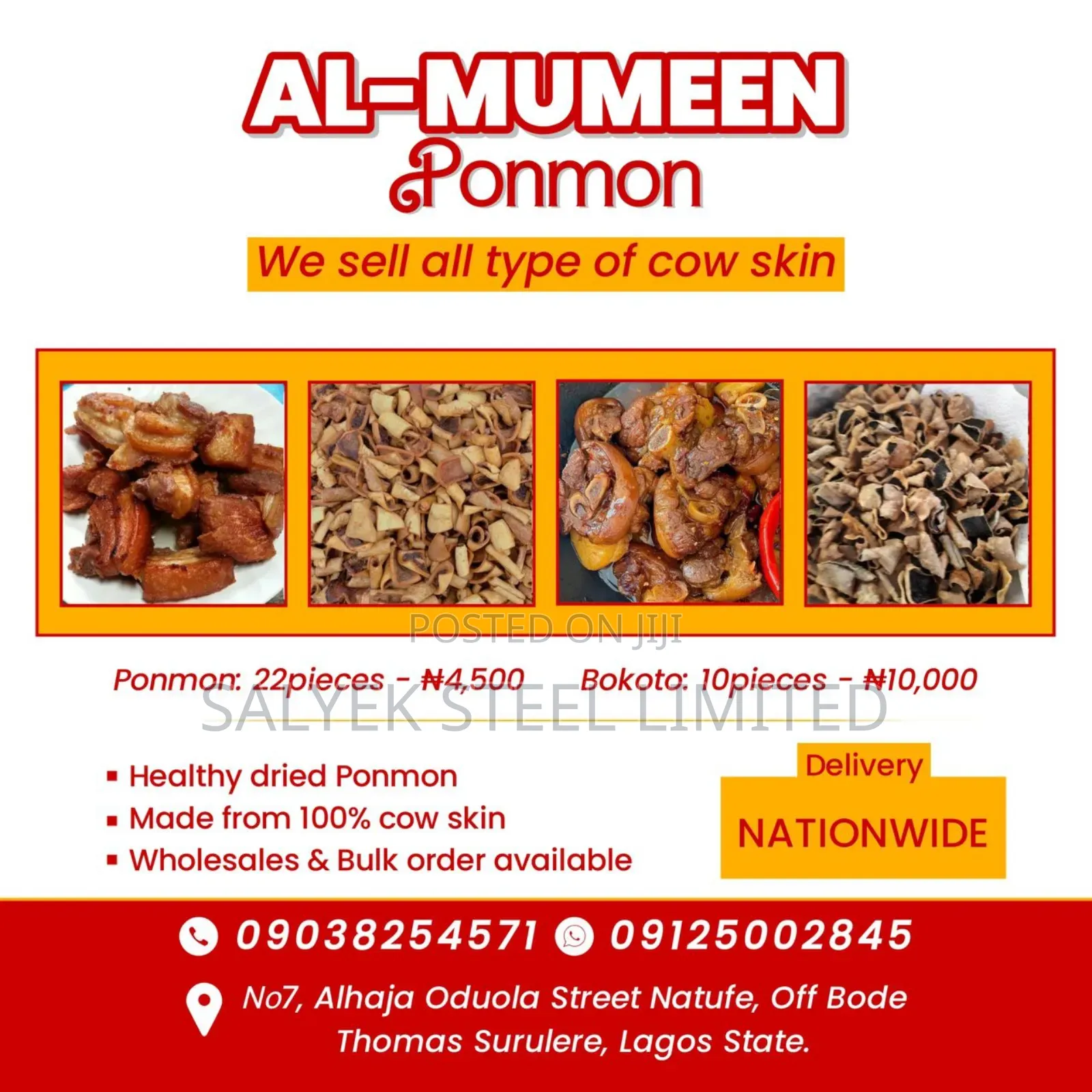 White Ponmo(Cow Skin) And Bokoto
