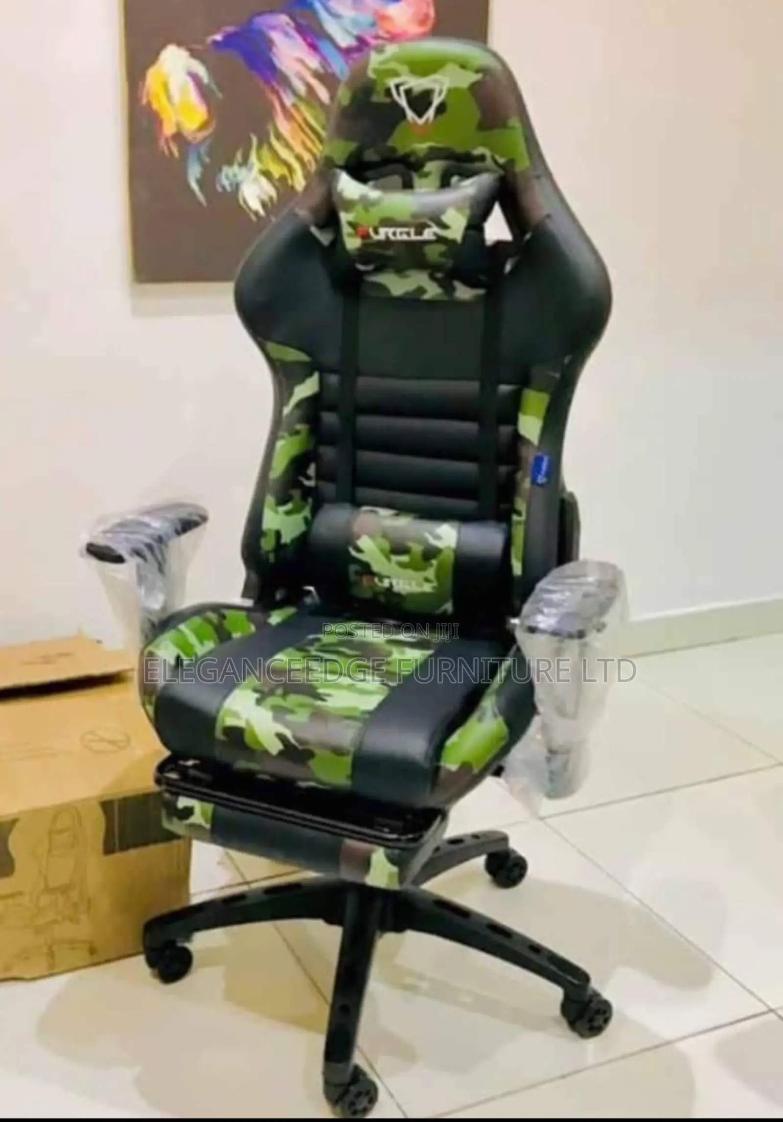 Camo Color Ergonomic Gaming Chair With Head Pillow and Lumber Support