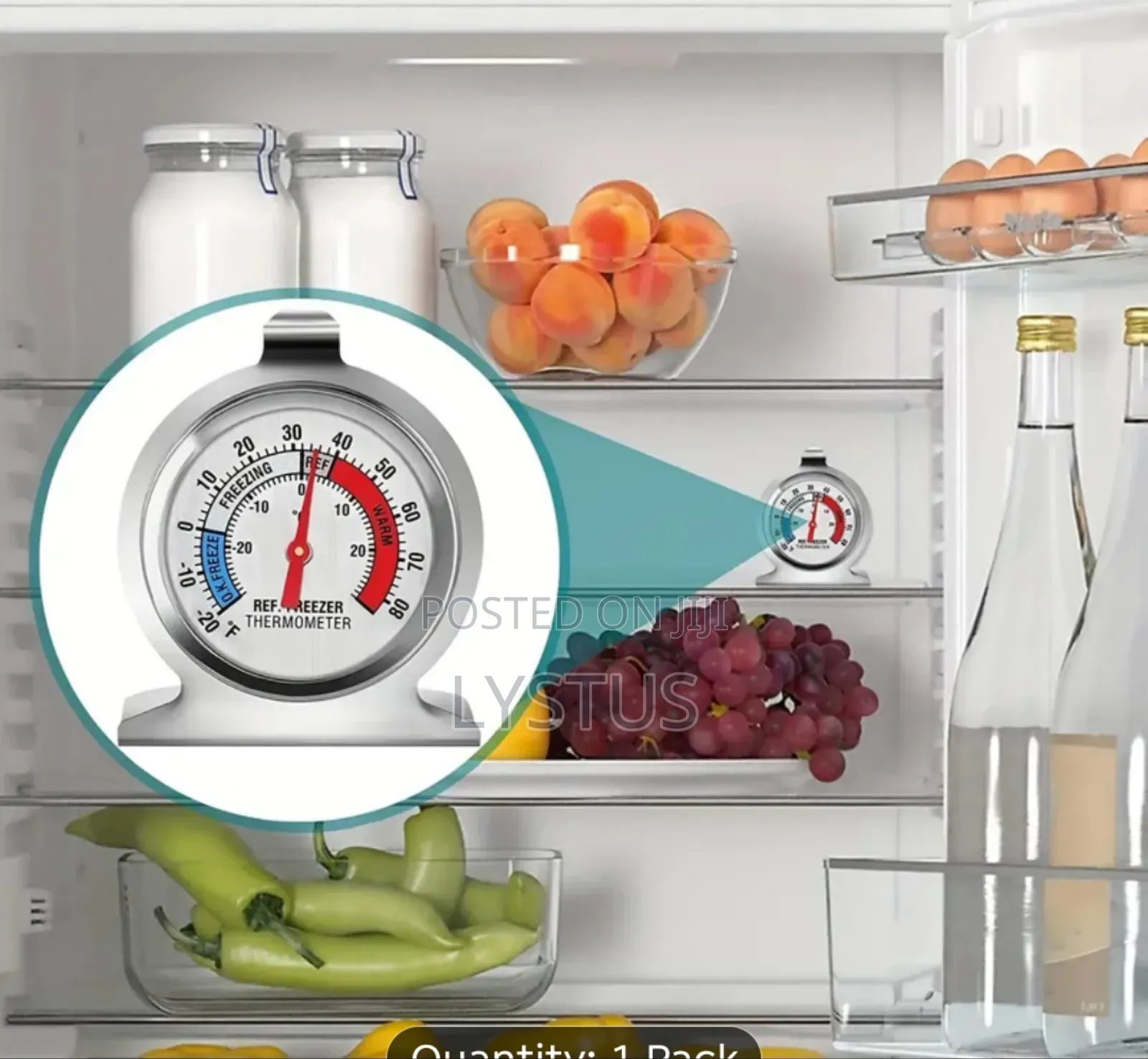 Stainless Steel Freezer/ Fridge Thermometer