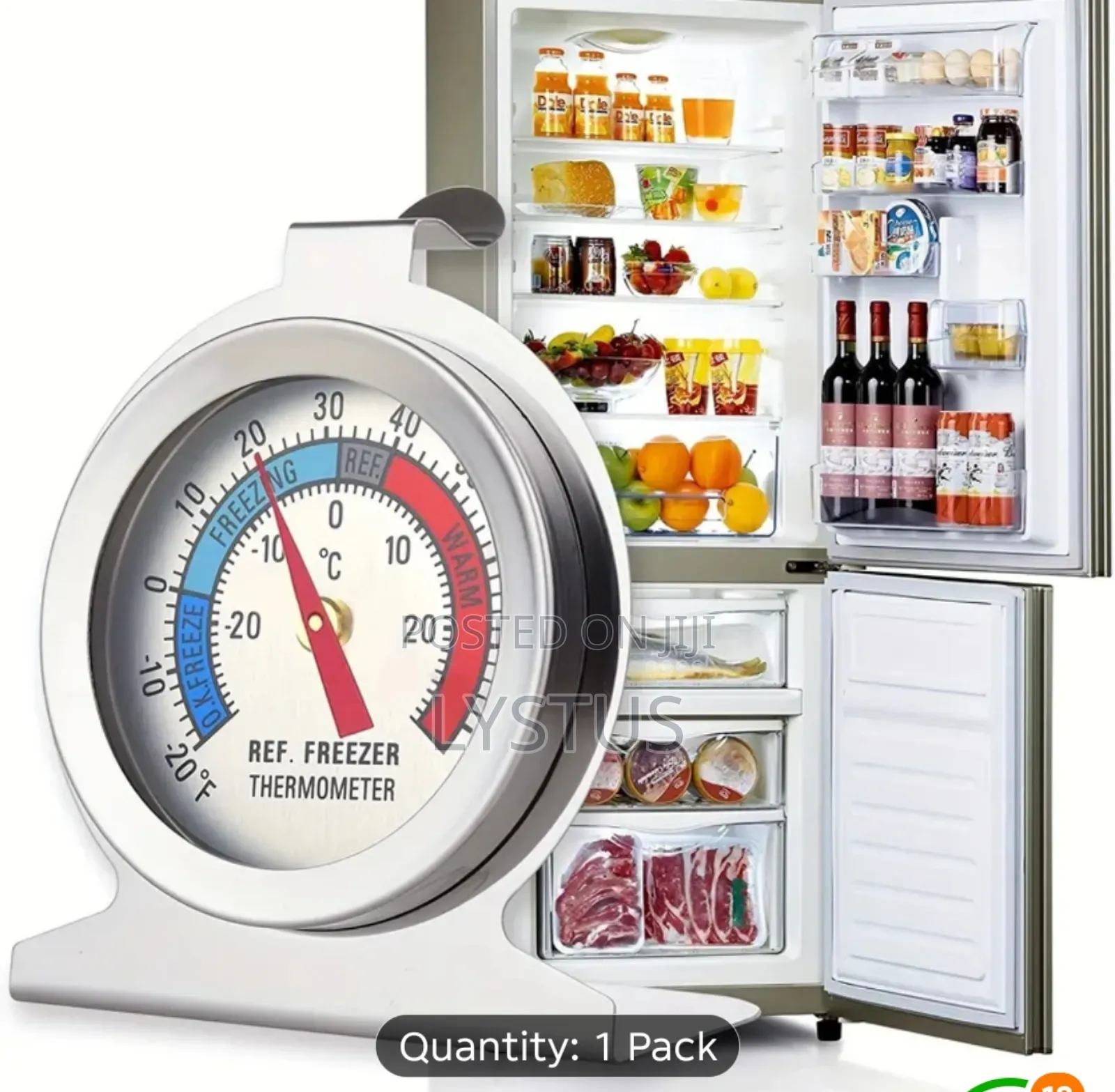 Stainless Steel Freezer/ Fridge Thermometer