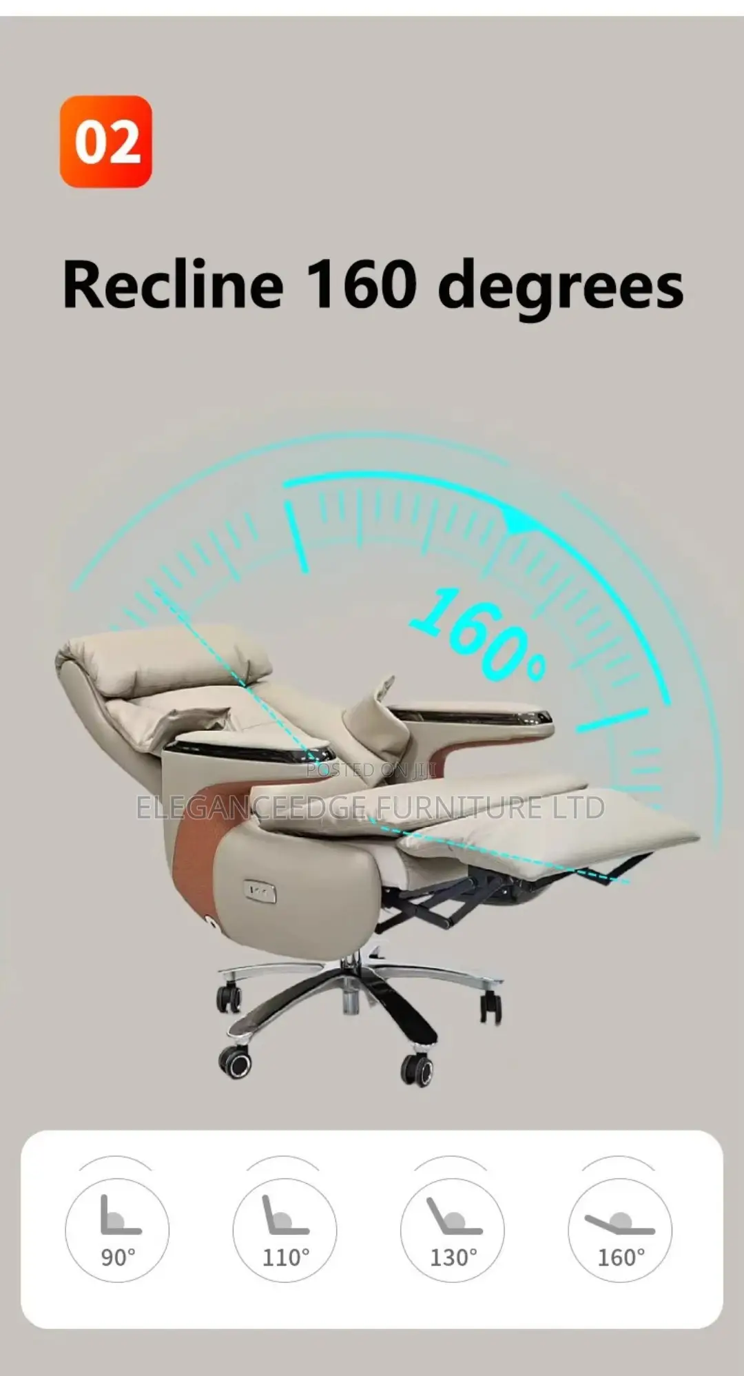 Luxury Executive Recliner Office Chair With Wheels – Ergonomic Premium